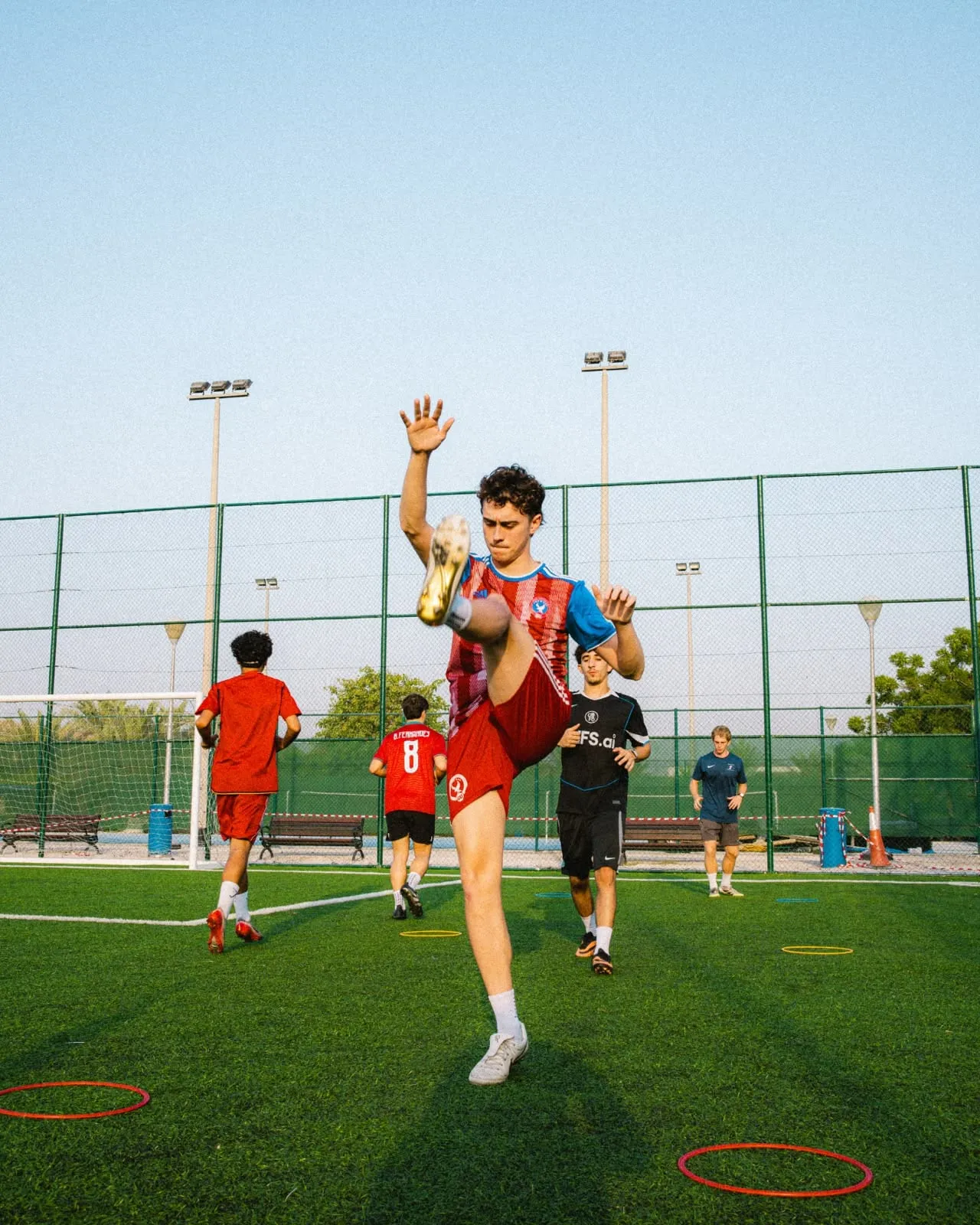 A player striking the ball during a Hulley Performance session